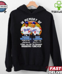 Valenzuela and Lasorda in memory of LA Dodgers forever signatures shirt 2 Valenzuela and Lasorda in memory of LA Dodgers forever signatures shirt