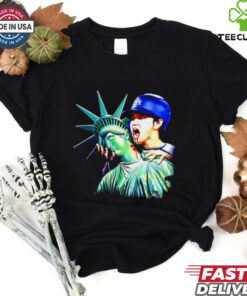 Vampire Shohei Ohtani bite Statue of Liberty New York baseball shirt 1 Vampire Shohei Ohtani bite Statue of Liberty New York baseball shirt