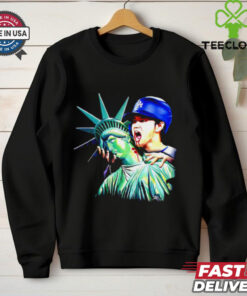 Vampire Shohei Ohtani bite Statue of Liberty New York baseball shirt 2 Vampire Shohei Ohtani bite Statue of Liberty New York baseball shirt