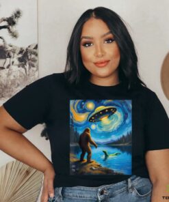 Van Gogh Bigfoot UFO Encounter Adventure Extraterrestrial Shirt