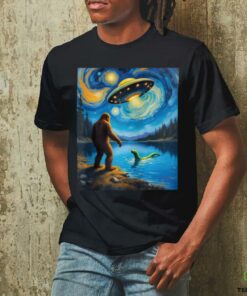 Van Gogh Bigfoot UFO Encounter Adventure Extraterrestrial Shirt