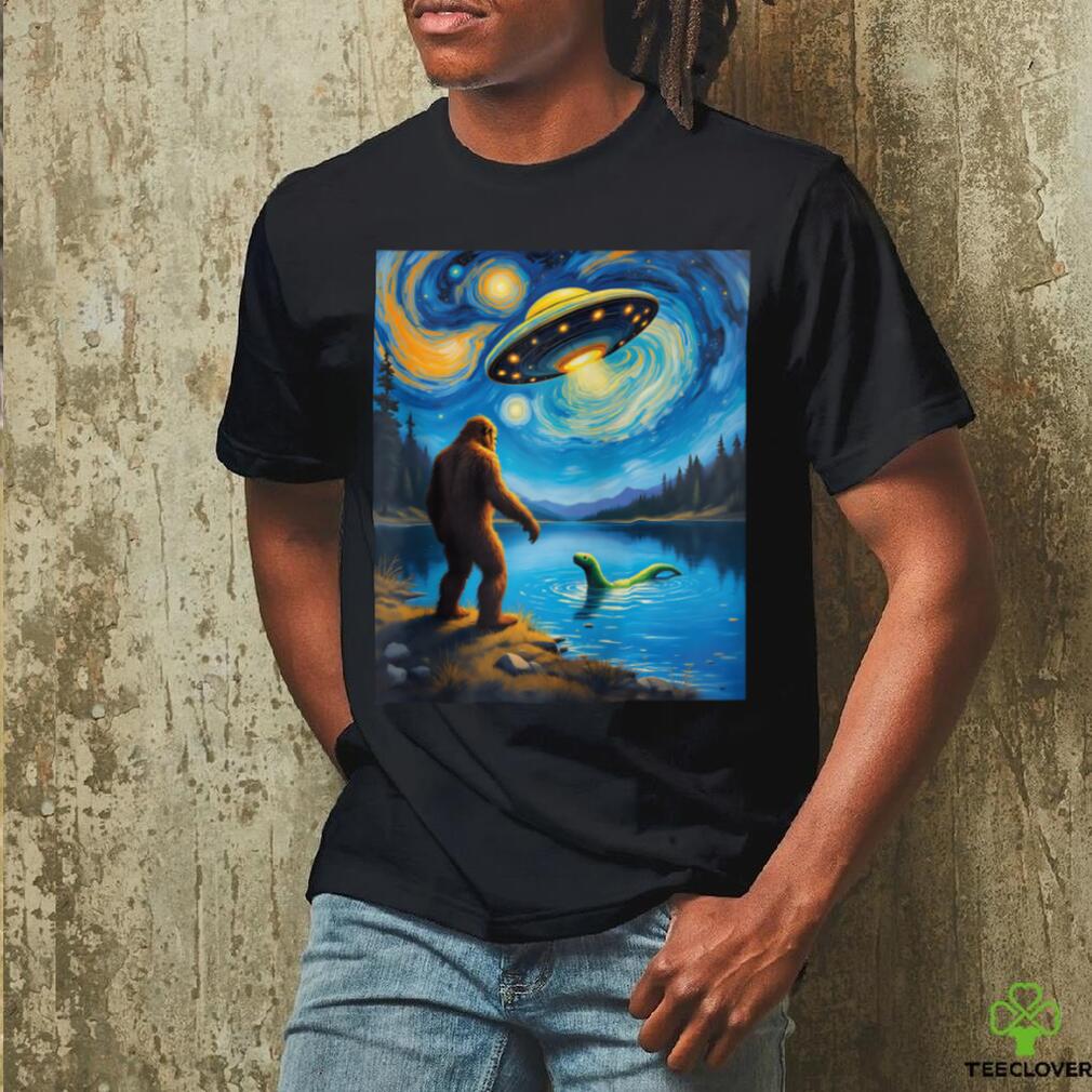 Van Gogh Bigfoot UFO Encounter Adventure Extraterrestrial Shirt Van Gogh Bigfoot UFO Encounter Adventure Extraterrestrial Shirt