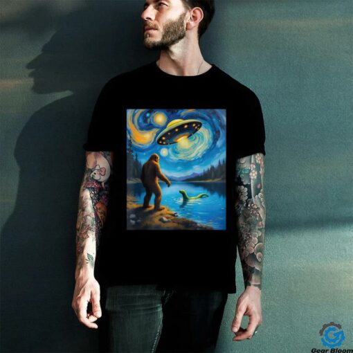Van Gogh Bigfoot UFO Encounter Adventure Extraterrestrial Shirt