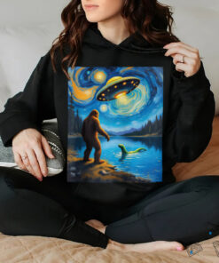 Van Gogh Bigfoot UFO Encounter Adventure Extraterrestrial Shirt