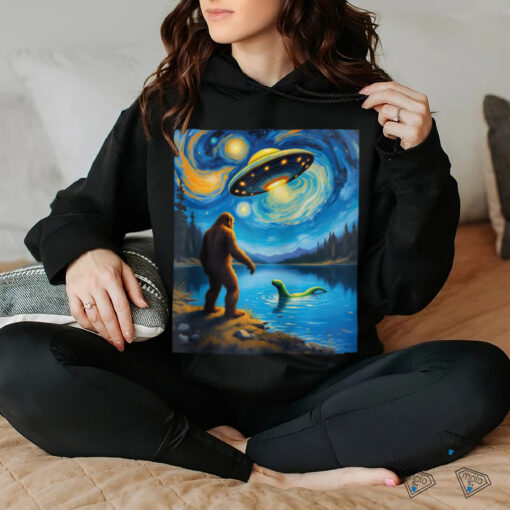 Van Gogh Bigfoot UFO Encounter Adventure Extraterrestrial Shirt