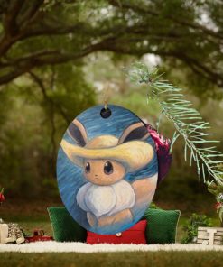 Van Gogh Museum Eevee Inspired by Self Portrait with Straw Hat Poster Holiday 2023 Ornament