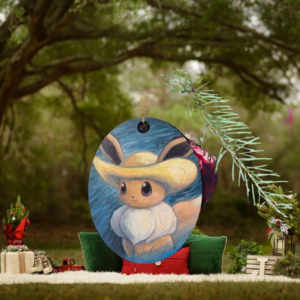 Van Gogh Museum Eevee Inspired by Self Portrait with Straw Hat Poster Holiday 2023 Ornament Van Gogh Museum Eevee Inspired by Self Portrait with Straw Hat Poster Holiday 2023 Ornament