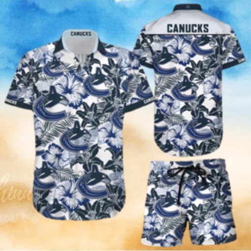 Vancouver Canucks Hawaiian Shorts and Shirt Summer Beach Shirt Full Over Print