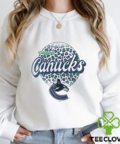 Vancouver Canucks Leopard Print Long Sleeve T Shirt