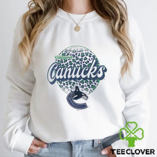 Vancouver Canucks Leopard Print Long Sleeve T Shirt