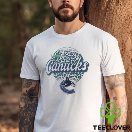 Vancouver Canucks Leopard Print Long Sleeve T Shirt