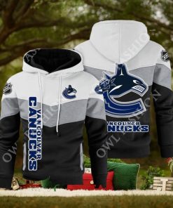 Vancouver Canucks NHL Hockey Black White Printed Hoodie