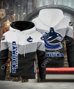 Vancouver Canucks NHL Hockey Black White Printed Hoodie