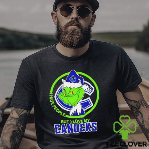 Vancouver Canucks NHL The Grinch I Hate People But I Love My Boston Bruins Shirt