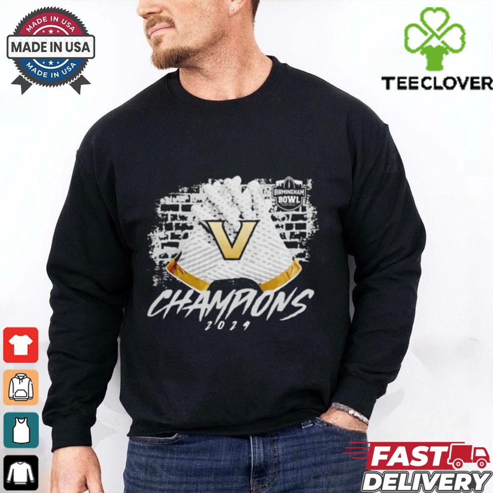 Vanderbilt Commodores 2024 Birmingham Bowl Champions gloves shirt Vanderbilt Commodores 2024 Birmingham Bowl Champions gloves shirt