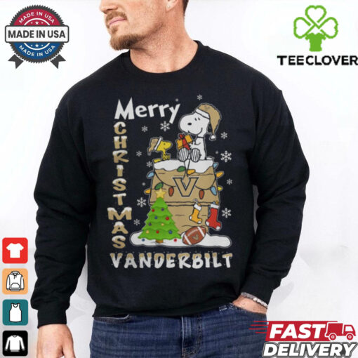 Vanderbilt Commodores Snoopy And Woodstock Merry Christmas Shirt