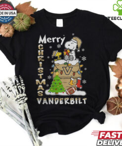 Vanderbilt Commodores Snoopy And Woodstock Merry Christmas Shirt