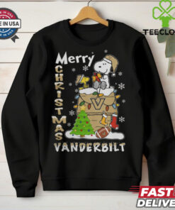 Vanderbilt Commodores Snoopy And Woodstock Merry Christmas Shirt