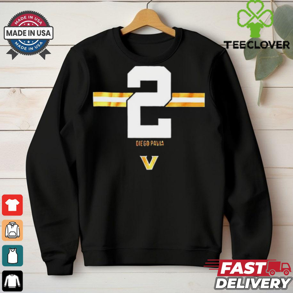 Vanderbilt Football Diego Pavia 2 Stripe Official T Shirt Vanderbilt Football Diego Pavia 2 Stripe Official T Shirt