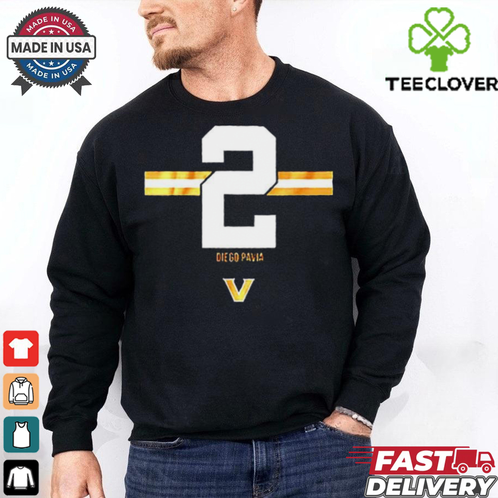 Vanderbilt Football Diego Pavia 2 Stripe Official T Shirt Vanderbilt Football Diego Pavia 2 Stripe Official T Shirt