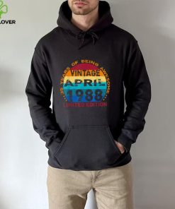 35 Years Old Vintage April 1988 Distressed 35th Birthday T Shirt