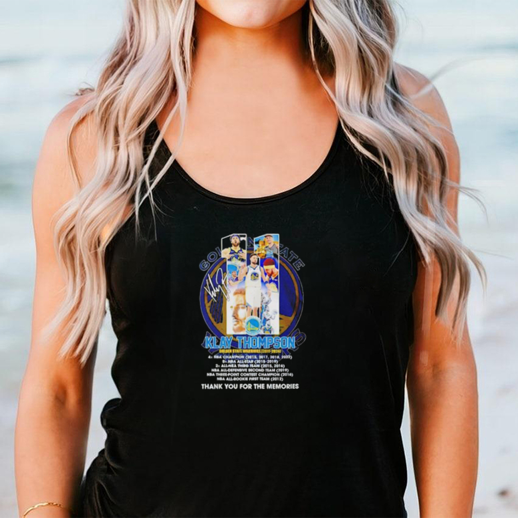 Golden State Warriors 11 Klay Thomson 2011 2024 thank you for the memories signature shirt Golden State Warriors 11 Klay Thomson 2011 2024 thank you for the memories signature shirt