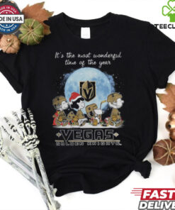 Vegas Golden Knights It The Most Wonderful Time Of The Year Peanut Characters Christmas Shirt