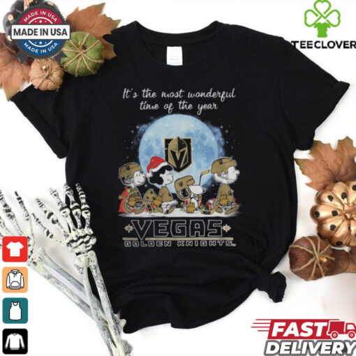 Vegas Golden Knights It The Most Wonderful Time Of The Year Peanut Characters Christmas Shirt