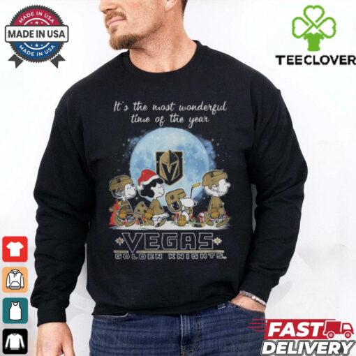 Vegas Golden Knights It The Most Wonderful Time Of The Year Peanut Characters Christmas Shirt