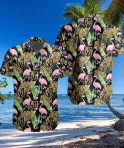 Vegas Golden Knights NHL Hawaiian Shirt Flamingo Pattern Beach Vacation Gift