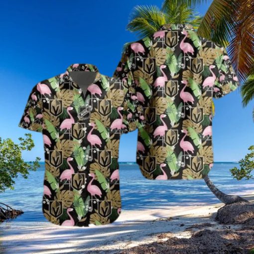 Vegas Golden Knights NHL Hawaiian Shirt Flamingo Pattern Beach Vacation Gift