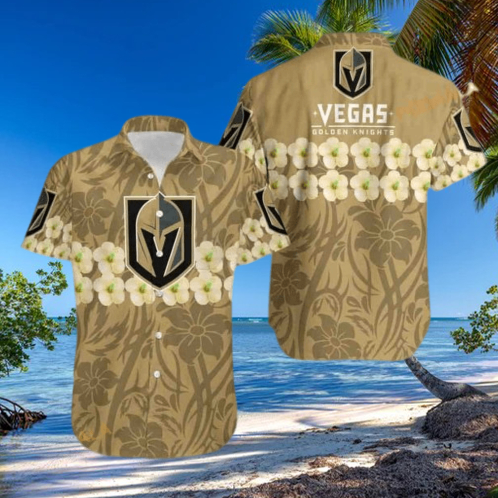 Vegas Golden Knights NHL Hawaiian Shirt Flower Pattern Beach Gift For Dad Vegas Golden Knights NHL Hawaiian Shirt Flower Pattern Beach Gift For Dad