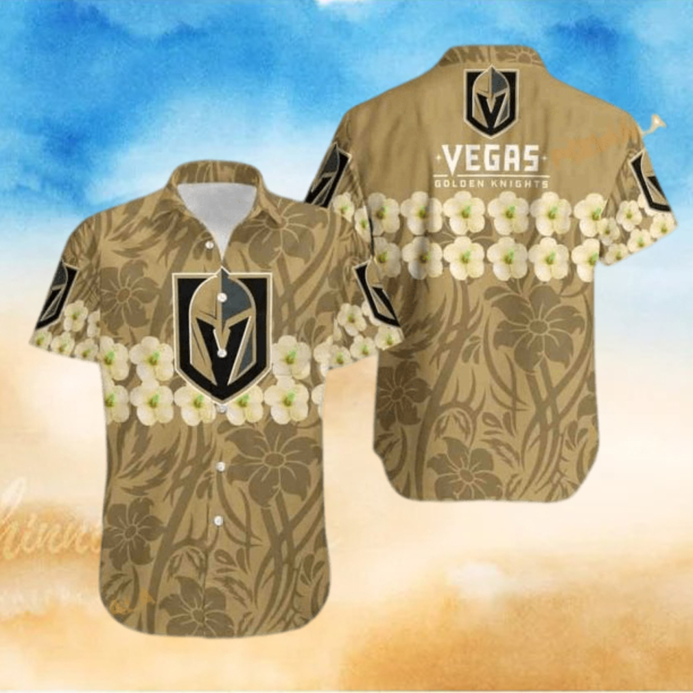 Vegas Golden Knights NHL Hawaiian Shirt Flower Pattern Beach Gift For Dad Vegas Golden Knights NHL Hawaiian Shirt Flower Pattern Beach Gift For Dad