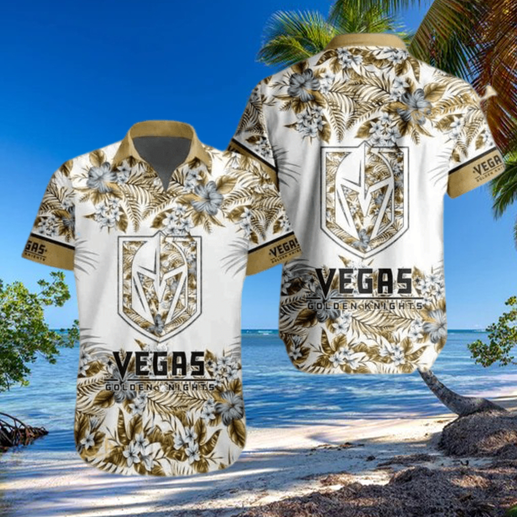 Vegas Golden Knights NHL Hawaiian Shirt Flower Pattern Hockey Fans Gift Vegas Golden Knights NHL Hawaiian Shirt Flower Pattern Hockey Fans Gift