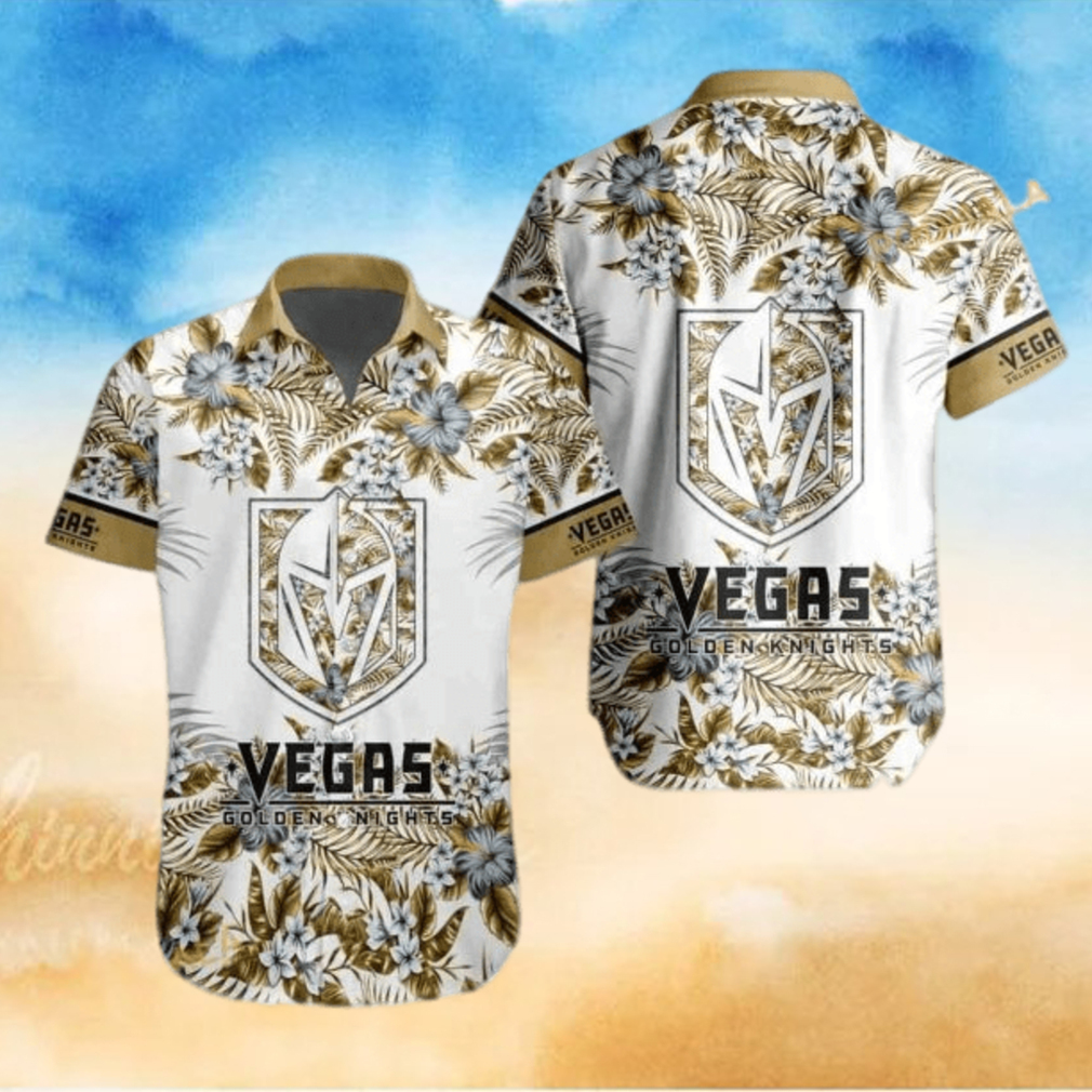 Vegas Golden Knights NHL Hawaiian Shirt Flower Pattern Hockey Fans Gift Vegas Golden Knights NHL Hawaiian Shirt Flower Pattern Hockey Fans Gift