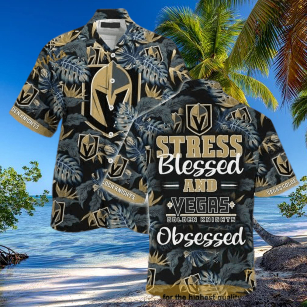 Vegas Golden Knights NHL Hawaiian Shirt Stress Blessed Obsessed Vegas Golden Knights NHL Hawaiian Shirt Stress Blessed Obsessed
