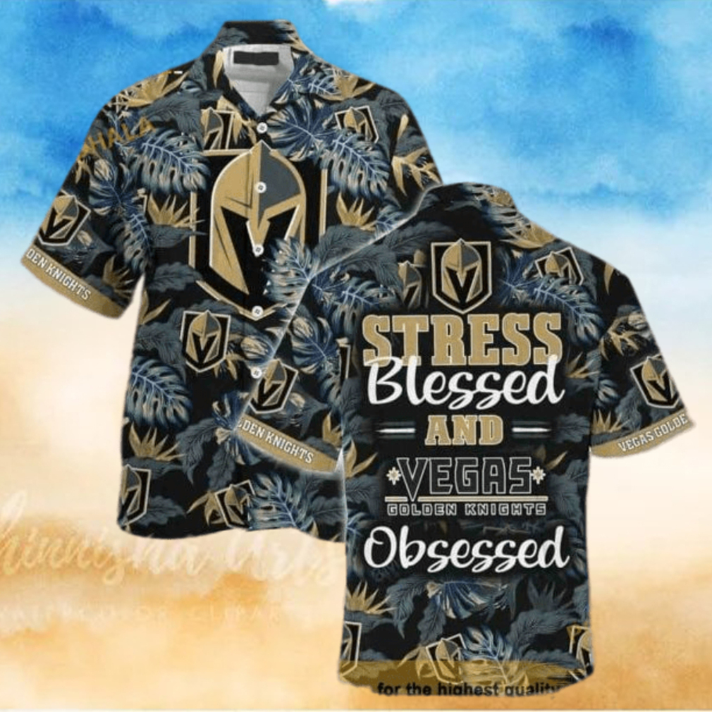 Vegas Golden Knights NHL Hawaiian Shirt Stress Blessed Obsessed Vegas Golden Knights NHL Hawaiian Shirt Stress Blessed Obsessed