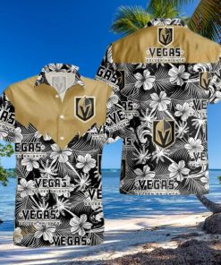 Vegas Golden Knights NHL Hawaiian Shirt Tropical Flower Pattern