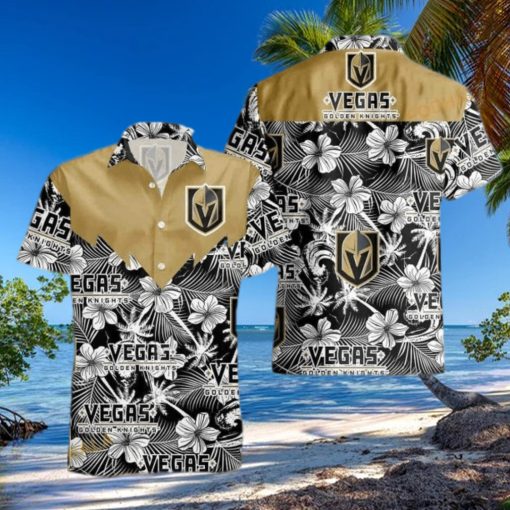 Vegas Golden Knights NHL Hawaiian Shirt Tropical Flower Pattern