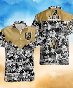 Vegas Golden Knights NHL Hawaiian Shirt Tropical Flower Pattern