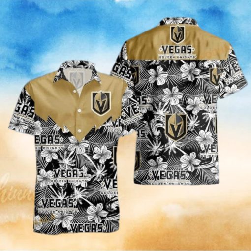 Vegas Golden Knights NHL Hawaiian Shirt Tropical Flower Pattern