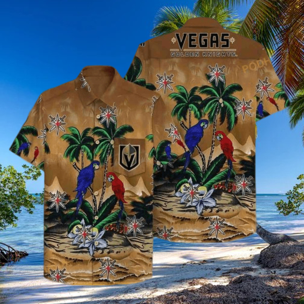 Vegas Golden Knights NHL Hawaiian Shirt Tropical Pattern Practical Beach Gift Vegas Golden Knights NHL Hawaiian Shirt Tropical Pattern Practical Beach Gift