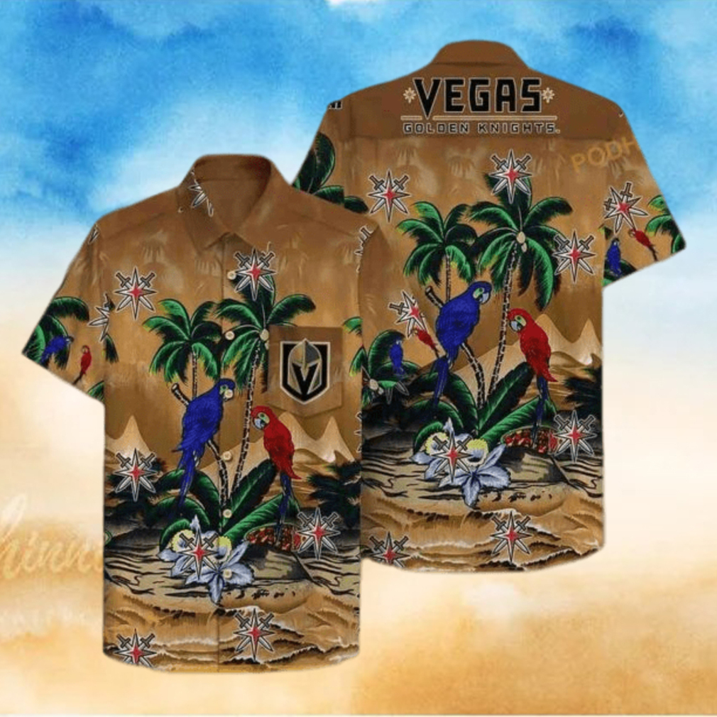 Vegas Golden Knights NHL Hawaiian Shirt Tropical Pattern Practical Beach Gift Vegas Golden Knights NHL Hawaiian Shirt Tropical Pattern Practical Beach Gift