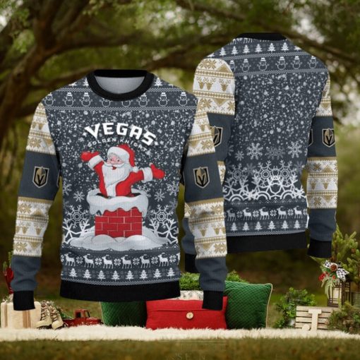 Vegas Golden Knights Ugly Christmas Santa Claus Xmas Sweater Frostbite Gift Mens Women