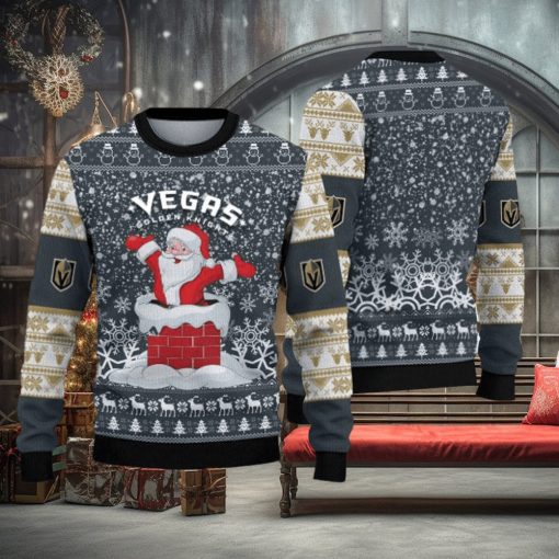 Vegas Golden Knights Ugly Christmas Santa Claus Xmas Sweater Frostbite Gift Mens Women