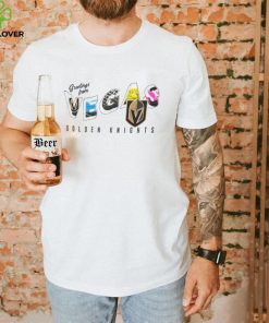 Vegas Golden Knights WEAR by Erin Andrews White Greetings From Muscle T Shirt