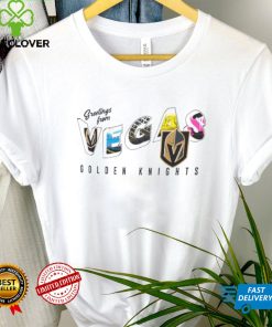 Vegas Golden Knights WEAR by Erin Andrews White Greetings From Muscle T Shirt