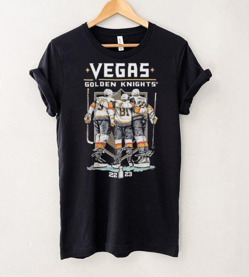 Vegas Hockey Jack Eichel Jonathan Marchessault And Shea Theodore 2023 Signatures Shirt