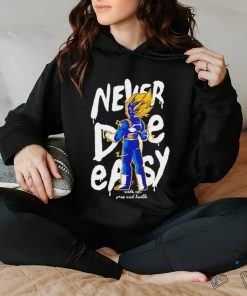 Vegeta God Dragon Ball never die easy character hoodie, sweater, longsleeve, shirt v-neck, t-shirt