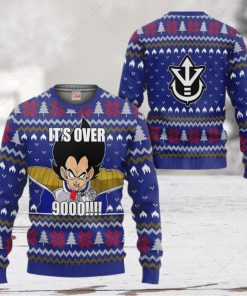 Vegeta Its Over 9000 Ugly Xmas Wool Knitted Sweater